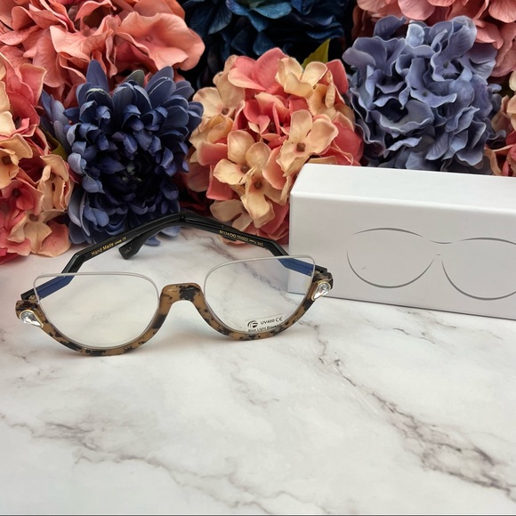 Fenchi Retro Blue Light Blocking Diamond Cat Eye Tortoise Shell Glasses - Picture 6 of 16